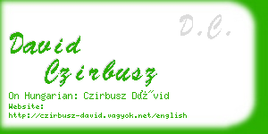 david czirbusz business card